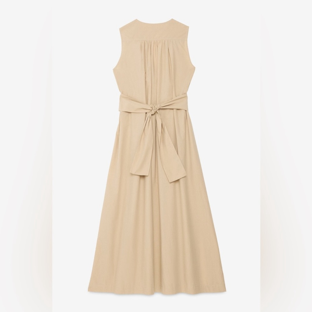 Ottod'Ame Designer Dress Long Poplin Cotton Beige Maxi Casual Chic US 4 - Picture 7 of 16